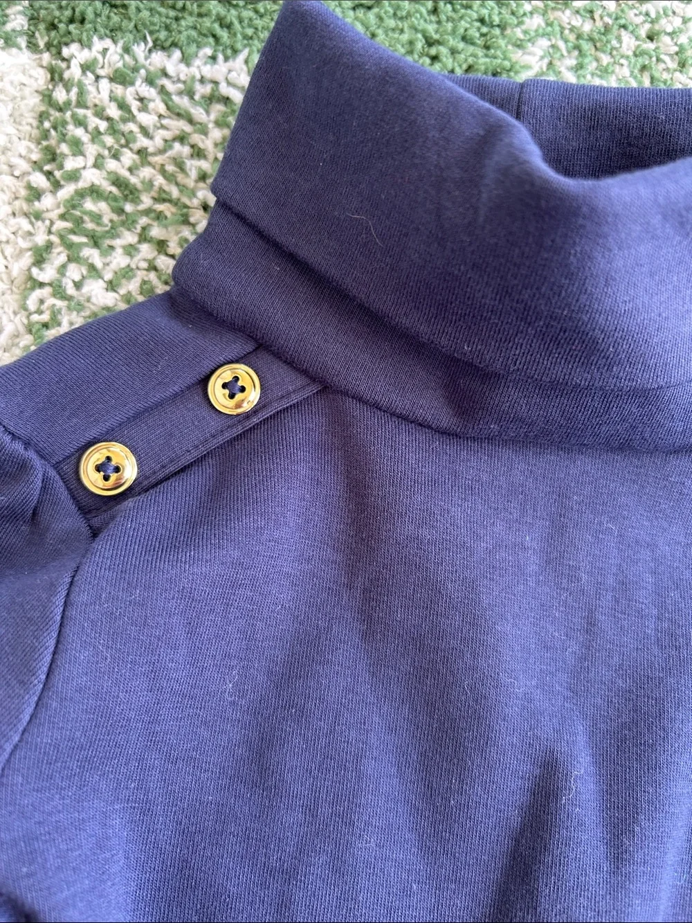 Gymboree Navy Long Sleeve Turtleneck with Shoulder Buttons
